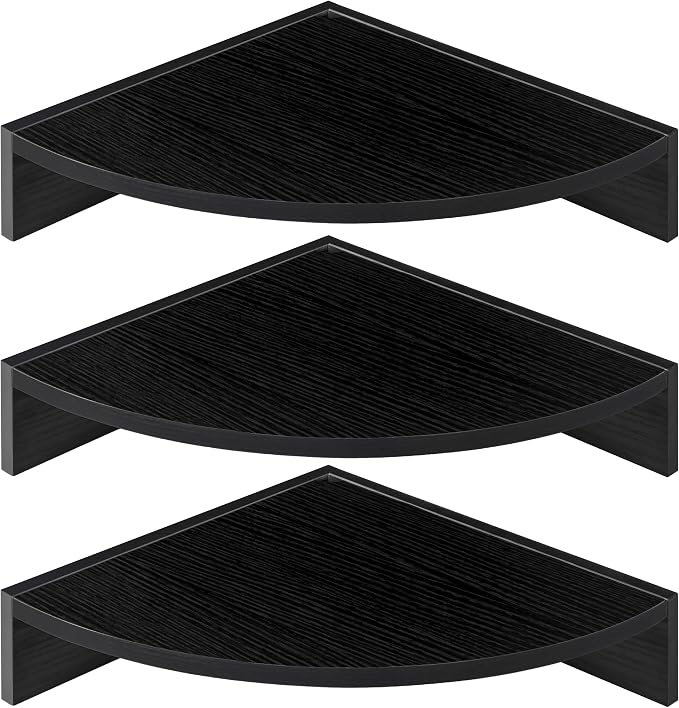 Corner Shelves 3-Pack for Bathroom & Kitchen, Space-Saving Floating Corner Wall by Unknown