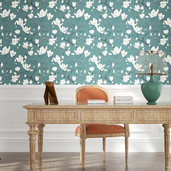 Laatse Blue and White Wallpaper Peel and Stick Vintage Floral Contact Paper - Image 7