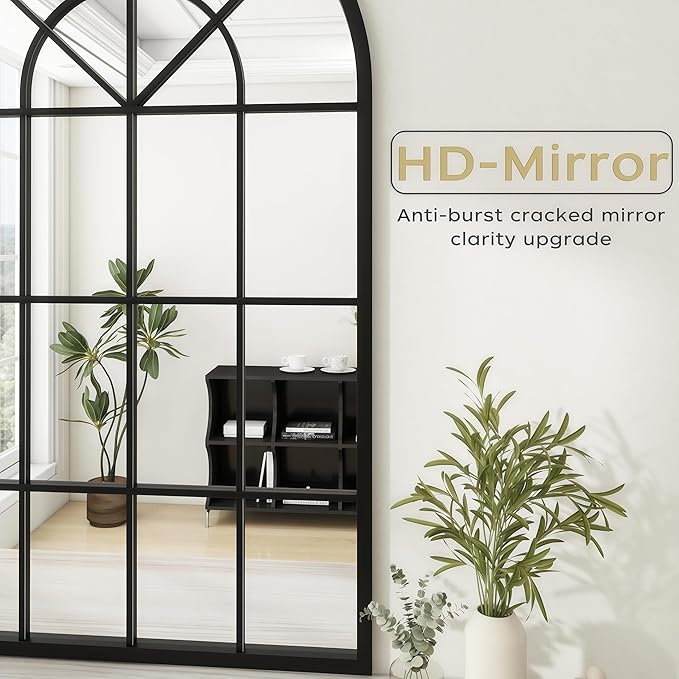 Arch Wall Mirror Mounted Decorative, Arched Window Pane Mirror - Image 5