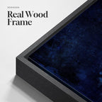 Large Framed Navy Blue Abstract Wall Art, Modern Vertical Canvas Prints - Image 5