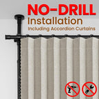 100% Blackout Room Divider Curtains Sets Cream White W100 x L96 in, 2 Panels - Image 3