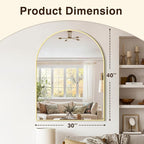 Vanity Bathroom Mirror for Wall, Arched Metal Frame for Bedroom, Living Room - Image 3