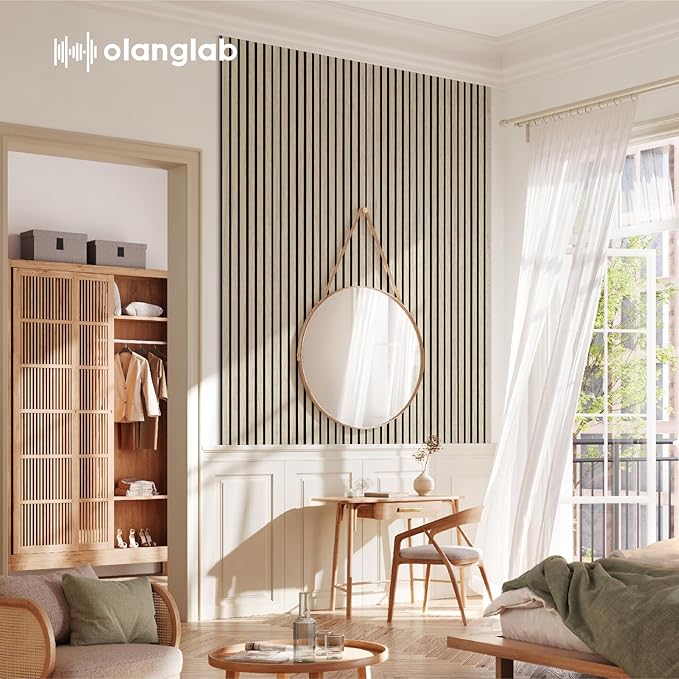Olanglab Wood Wall Panels 4 Pack, Wood Slat Acoustic Wall Panels, 94.5"x12.6" - Image 6
