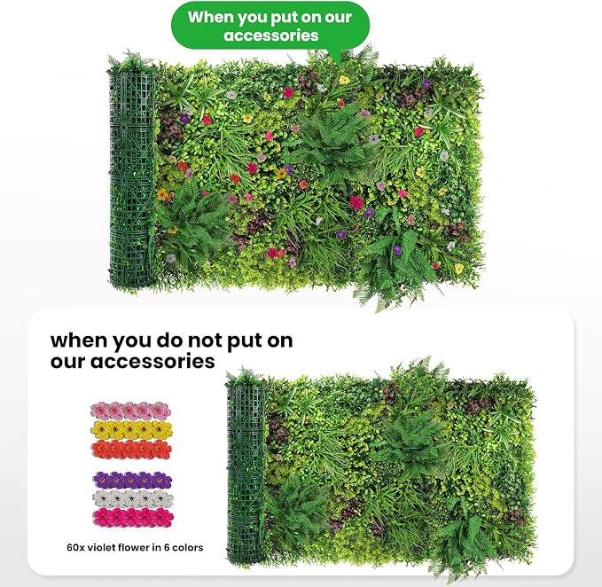 Artificial Grass Wall Roll 40"x120", 3D Green Grass Wall - Image 2