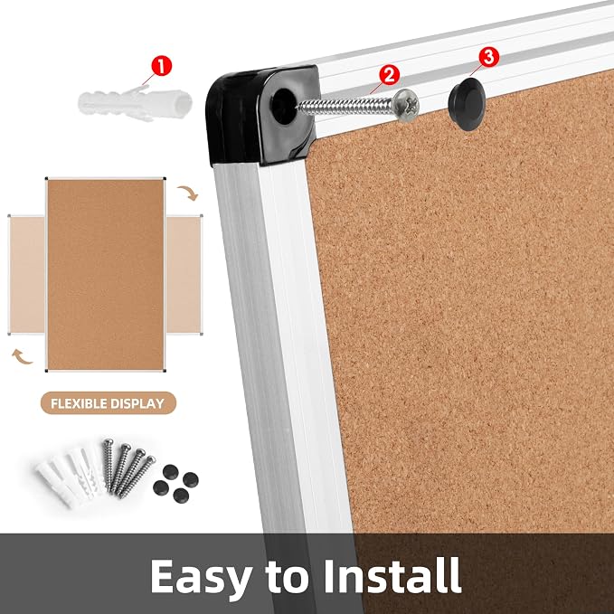 Extra Large Cork Bulletin Board 72" X 48", Wall Mounted Notice Pin Board - Image 6