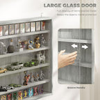 HOMCOM 5-Tier Display Cabinet, Glass Door Cabinet - Image 5