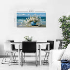 AIYISU Vintage Flowers Canvas Wall Art White Blossom Painting Retro Flowers in - Image 2