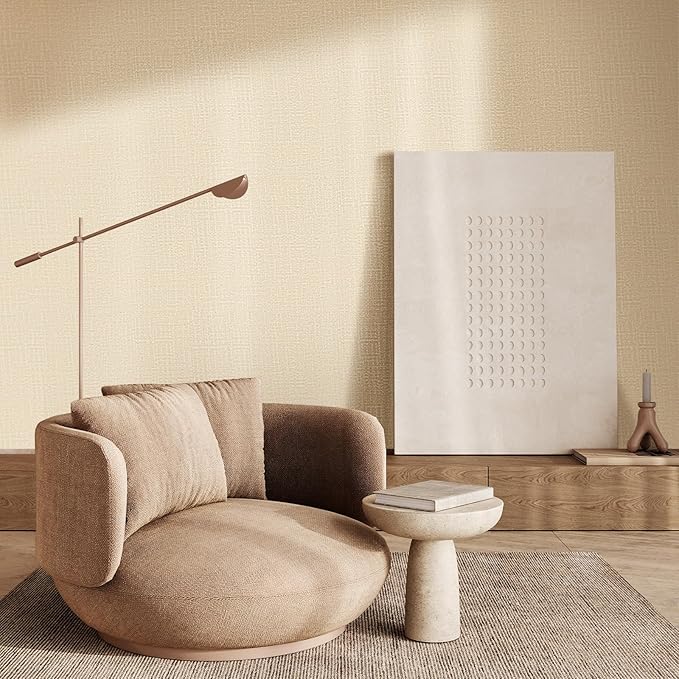 WADILE Grasscloth Peel and Stick Wallpaper 23.6in x 472in, Textured Contact - Image 3