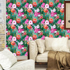 BOKEBEVE Extra Long Bright Wallpaper Stick and Peel Green Colorful Wall Paper - Image 2