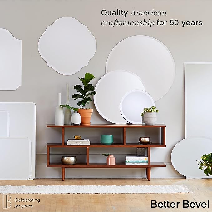 Better Bevel Frameless Rectangle Mirror | 18" x 40" Bathroom Wall Mirror - Image 6