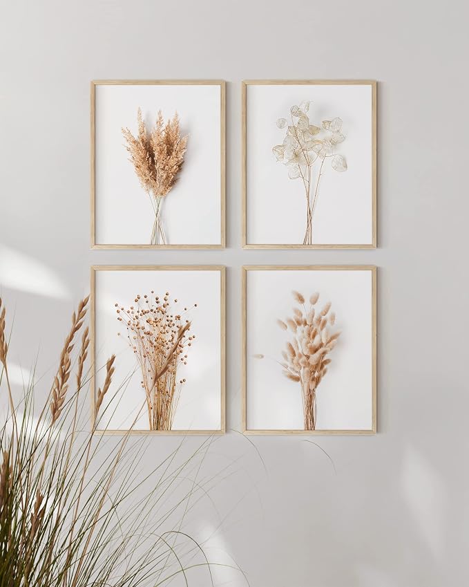 HAUS AND HUES Brown Plant Set of 4-16x20 Framed Beige - Image 5