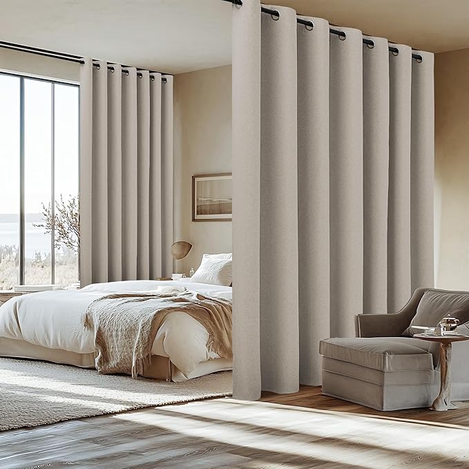 NICETOWN Linen 100% Blackout Insulated Patio Curtain 84" Long Burg, 1 Panel - Image 2