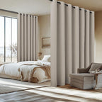 NICETOWN Linen 100% Blackout Insulated Patio Curtain 84" Long Burg, 1 Panel - Image 2