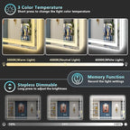 60x28 LED Bathroom Mirror with Lights, Backlit and Front Lit Anti-Fog Lighted - Image 4