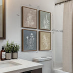 Boho Framed Botanical Wall Art for Bathroom Decor, 4 Piece Rustic Floral Canvas - Image 9