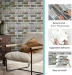 Commomy 10 Pcs 3D Faux Brick Peel and Stick -11.8"X11.8" Small Size Thin PVC - Image 6