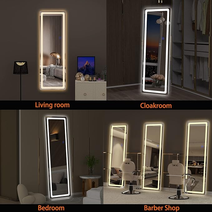 Hasipu Full Length Mirror with Lights, Full Body Dressing Standing, Hanging - Image 6