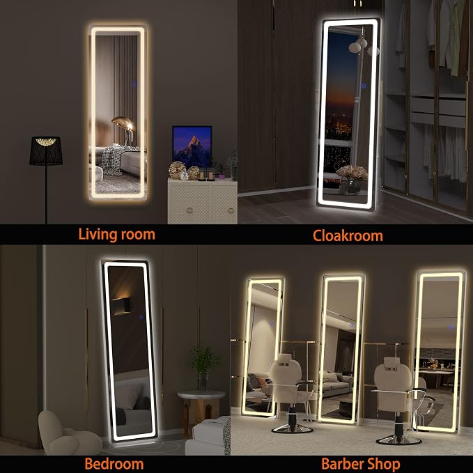 Hasipu Full Length Mirror with Lights, Full Body Dressing Standing, Hanging - Image 6