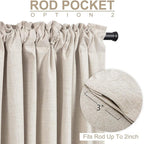 100% Blackout Shield Linen Blackout Curtains - Image 4