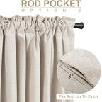 100% Blackout Shield Linen Blackout Curtains - Image 5