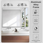 KOCUUY Silver Bathroom Mirror, HD Tempered Glass, Anti-Rust Brushed Silver Frame - Image 6
