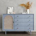 CRE8TIVE Light Blue Grasscloth Wallpaper Textured Stick and Peel Faux Grass - Image 4