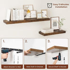 Vivelove 12" Deep Floating Shelves 47.2" Long, Wall Shelves - Image 9