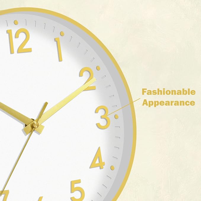 Mosewa Wall Clock 12 Inch, Battery Operated Silent Non-Ticking Modern Analog - Image 9