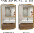30x48 Inch Oversized Matte Gold Bathroom Vanity Mirrors | Flush Mount Deep Set - Image 6