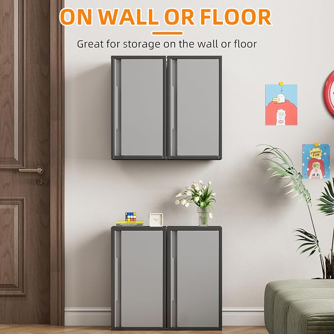 Metal Garage Wall Cabinet with 1 Door, 13.78'' Wide Wall Mounted Tool Cabinets - Image 7