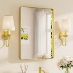 TETOTE Gold Framed Mirror for Bathroom, 22 x 30 Inch Vanity Mirror for Wall by TETOTE