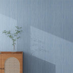 Grasscloth Textured Wallpaper Blue Peel and Stick 24inX393in Fabric Wall Paper - Image 2