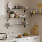 DINZI LVJ Long Wall Shelves, 55.1Inch Wall Mounted Shelves Set of 2, Extra - Image 7