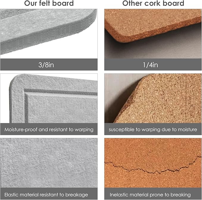 Lightomorrow Bulletin Board, 24 x 18 inches Felt Board Decorative Pin Board - Image 4