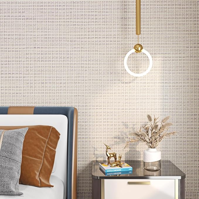 FunStick 16"x240" Thick Beige Wallpaper Peel and Stick Modern Grasscloth - Image 2