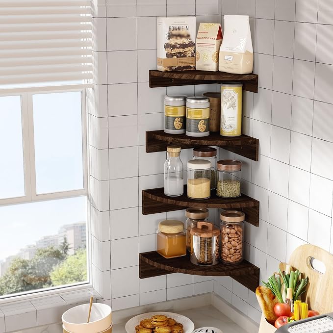 Alsonerbay Corner Shelf Wall Mount, Floating Shelves - Image 6