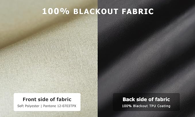 LazBlinds 100% Blackout Door Curtain, No Tools No Drill Cordless Blinds - Image 2