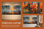 Ardemy Sunset Pines Wall Art Hand-Painted Texture Forest Canvas Painting - Image 6