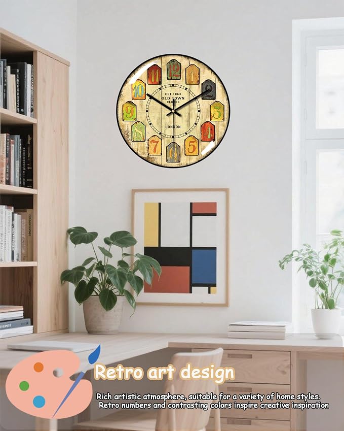 Decorative Wall Clocks Batterys Operated, Retro Wall Clock - Image 4