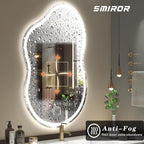 SMIROR Asymmetrical Led Bathroom Mirror 40x 24 inch, Irregular Cloud Lighted - Image 6