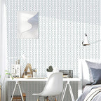 Erfoni Green and White Peel and Stick Wallpaper Herringbone Contact Paper - Image 2