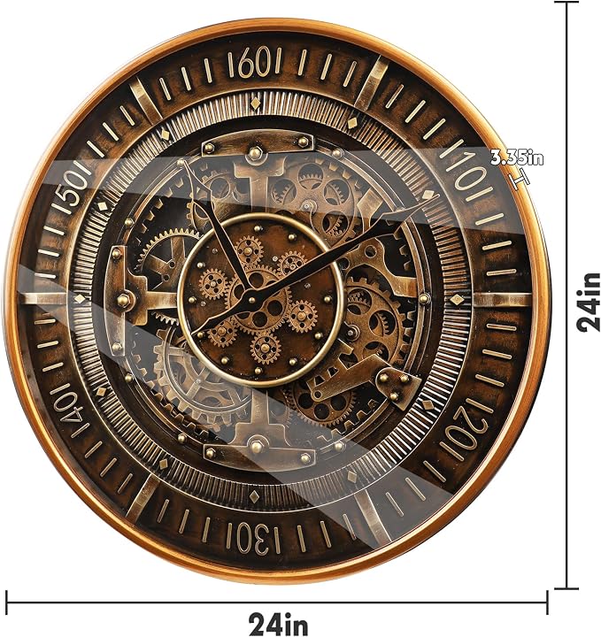 24 Inch Real Moving Gears Wall Clock - Image 5