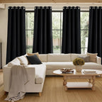 NICETOWN Short Faux Linen Black Blackout Curtains 63 inches Long - Image 4