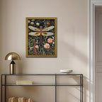 Framed Hand Drawn Sandstone Dragonfly Wall Art, Vintage 3D Textured Nature - Image 9