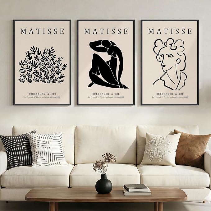Framed Matisse Canvas Wall Art for Living Room, Modern Aesthetic Pictures for by Cuspin