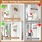 Foldable Wall Hooks 4Pack: Rustic Wooden Coat Hooks Mounted - Image 9