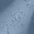 Erfoni 394"x17.7" Grey Blue Floral Embossed Wallpaper by Erfoni