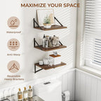 Heimlove Deep Floating Shelves for Wall, 12 Inch Deep Floating Shelves Set of 3 - Image 4