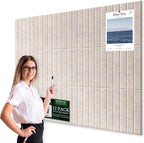 Large Cork Bulletin Board for Wall 48"x36", 12 Pack Felt Slat Wall Panel Tiles by Kciplab