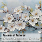 Anolyfi White Textured Flowers Wall Art - Image 5
